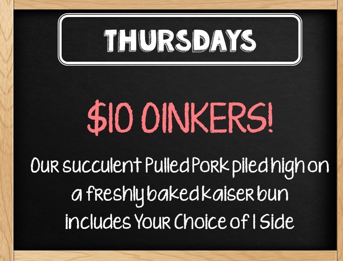 Thursday Special $10 Oinkers